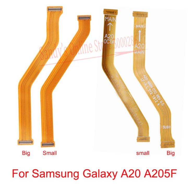 สายพานเมนบอร์ดสำหรับ A20 Samsung Galaxy A205 A205f Sm-A205f บอร์ดเชื่อมต่อเมนบอร์ดหลักจอแสดงผล Lcd สายเฟล็กซ์ Usb