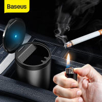 Baseus LED Car Ashtray Alloy Car Trash Can Car Garbage Bin Storage Organizer