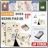 แผ่น Xiaomi Redmi SE 11นิ้ว2023 Redmi Pad 10.61นิ้ว2022ลายตัวการ์ตูนน่ารักขาตั้งแท็บเล็ตของเด็กฝาพับหนัง PU กันกระแทกเคสโทรศัพท์น่ารักสด