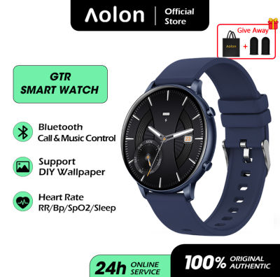 Aolon สมาร์ทวอทช์ ของแท้ นาฬิกา GTR smart watch แท้ นาฬิกาสมาร์ทwatch นาฬิกาวัดความดัน กันน้ำวัดชีพจร นาฬิกาวัดหัวใจ สำหรับ Android IOS เครื่องศูนย์ไทย