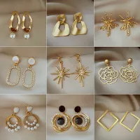 Korean Gold Plated Pearl Earrings Jewelry for Women