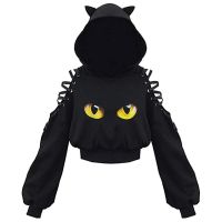 〖Gesh department store〗Black Cat Ear Hoodie Women