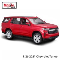 Maisto 1:26 2021 Chevrolet Tahoe รถโลหะผสมจำลองศิลปะทำมือโมเดลตกแต่งเครื่องมือของเล่นแบบชุดสะสมของขวัญวันเกิด