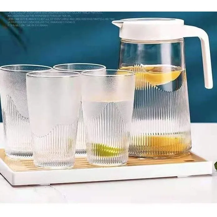 YANG GLASSWARE 5in1 PITCHER NEW set with drinking glass. Lazada PH