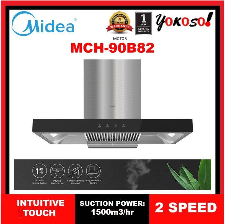 Midea MCH90B82 Cooker Hood (Duct Out Only) 1500m3/hr / (MCH90B82) Lazada