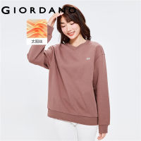 Giordanoผู้หญิง ตรายางกำมะหยี่ซันซิลพลัสเสื้อสเวตเตอร์คอกลมแบบหลวม Free Shipping 05322826