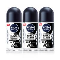 นีเวีย แบล็คแอนด์ไวท์ เมน ดีโอ โรลออนขนาด 50มล. แพ็ค3 หลอดNiveaMen BlackAnd White Roll-on