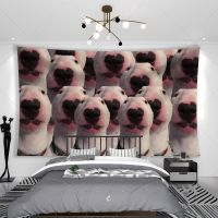 【CW】✸  JmDecoKawaii Room Decoration Walter Dog Flag Tapestry Meme Wall Hanging Blanket