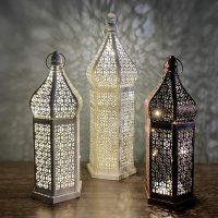 Decorative Lamp New Moroccan Iron White Brown Hollow-out LED Wind Lamps Stoving Beautiful LED Decorative Lantern Night Light