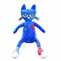 LOUVIA ของขวัญวันเกิดของเล่นการนอนหลับของตกแต่งบ้านเบาะโซฟาของเล่นเอาใจมาพร้อมกับของเล่นหมอนนุ่มของขวัญวันเกิดของเล่นตุ๊กตาแมวสีฟ้า Pete The Cat ของเล่นกำมะหยี่ยัดไส้ตุ๊กตา Stitch Pete The Cat ยัดไส้ของเล่น