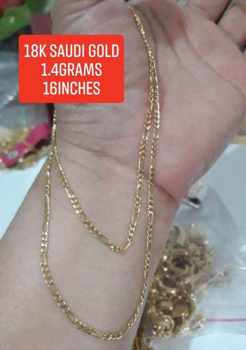 18k saudi gold necklace/ chain only 16inches to 20inches pawnable