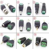 Audio Video Adapter 3.5mm Jack Stereo Connector BNC RAC Male Female Plug AV CCTV Camera Speaker Wire Connectors WB6