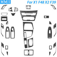 สำหรับ BMW X1 F48 16-21 X2 F39 18-21คาร์บอนไฟเบอร์เกียร์ Shift Air Outlet วิทยุ Window Lift แผงควบคุมชุดรถภายในสติกเกอร์