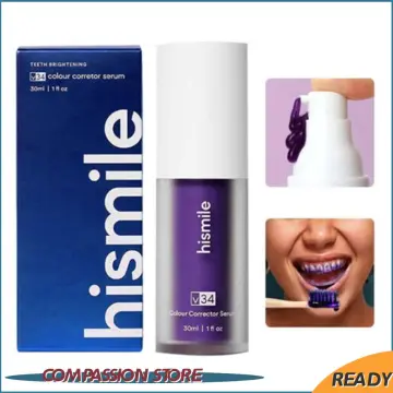 HISMILE V34 Toothpaste Whitening Teeth Repair Brightening Tooth Care Purple  Corrector Stains Stains Removal Dental Cleansing