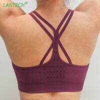 LANTECH เสื้อกีฬามีแผ่นรองสำหรับฝึกซ้อมดันกางเกงรัดรูปสำหรับผู้หญิง