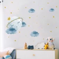 ♧♗ 【Zooyoo】ทาสี Moon Star Clouds สติ๊กเกอร์ติดผนัง ทางเข้าห้องเด็ก Commercial Wall ภูมิทัศน์ สติ๊กเกอร์ตกแต่ง สติ๊กเกอร์ติดผนัง