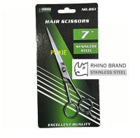 กรรไกรตัดผม อย่างดี ตรา Rhino Brand รุ่น 861 ขนาด 7 นิ้ว ของแท้ผลิตจากสแตนเลสสตีล ไม่เป็นสนิม