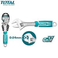 TOTAL กุญแจเลื่อน ด้ามหุ้มยาง ขนาด 6 - 12 นิ้ว (Adjustable Wrench) ประแจเลื่อน รุ่น THT101066 THT101086 THT101106