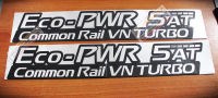 สติกเกอร์ ECO-PWR 5AT Common Rail VN TURBO ของ NAVARA 1 คู่(สีเงิน)