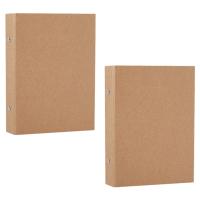 2Pcs A5 Refillable Ring Binder, A5 Kraft Paper Binder Tray with 2 Rings to Add Loose Sheets