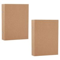 2Pcs A5 Kraft Paper Binder Tray A5 Kraft Paper Folders with 2 Rings to Add Loose Sheets