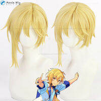 เกมวงดนตรีดาว ES nito nazuna คอสเพลย์วิกผม RA * Bits ไอดอล nazuna nito วิกผมหนังศีรษะสีเหลืองทนความร้อนวิกผมสังเคราะห์หมวก