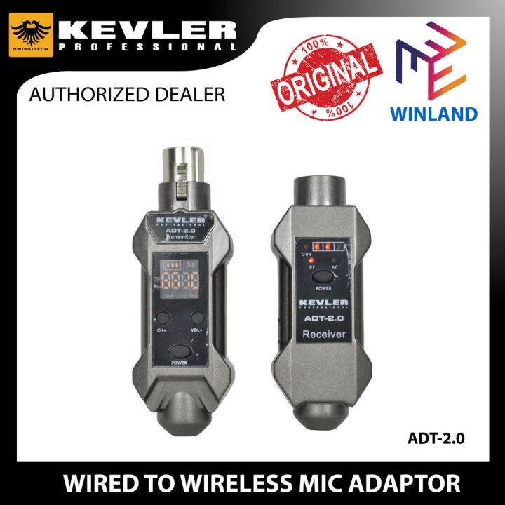 Kevler Professional UHF Wired to Wireless Microphone Converter ADT2.0C