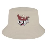 Cuphead Topi Bucket เล่นเกม Ms Chalice สาดอัพผู้ชายยี่ห้อ2023คุณภาพสูงเสื้อยืดแขนลำลองขาสั้น