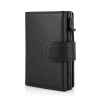 【CW】 Card Holder Wallet Minimalist Hot Selling Leather Men Wallets Blocking Metal Bank with Coins