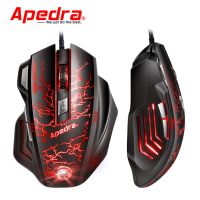 A7 3200DPI Apedra USB การยศาสตร์แบบมีสายหกปุ่มเมาส์สำหรับเล่นเกมส์ Prrofessional Mouse Komputer เอฟเฟ็คbreathing ไฟ Backlight