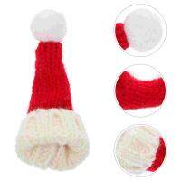 Hat Christmas Mini Candy Dollbottle Cap Hats Diy Decor Santa Miniature Cover Lollipoptoppers Wraps Claus Knitting Snowman Hair