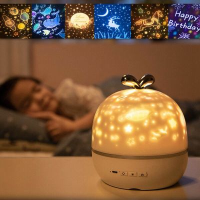 ☬ Romantic LED Starry Night Sky Galaxy Projector Starry Night Lamp LED Light with 6 Films 3 Lighting Modes
