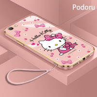 เคส OPPO A39 A57 2017เรียบง่ายสุดหรูชุบทองเคสโทรศัพท์ Hello Kitty เคสซิลิโคน TPU นิ่ม