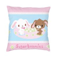 Animation Rabbit Sugarbunnies Pillow Case 45X45 Home Decoration Print Kawaii Double Sided Car Pillow Case  (Double sided printing design for pillow)