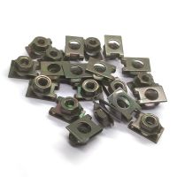 20pcs M5 U-Type Clips 5mm thread Nut Car Motorcycle Scooter ATV Moped E-bike Plastic Cover Metal Retainer ArmyGreen Anti-rust