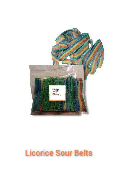 Karate Belt , Lulu Licorice Gummy Rainbow Sour Belts, Sour Tape / (200g