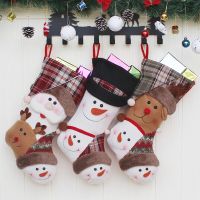 Decorations new year Christmas Stocking Gift Bag Noel Reindeer Santa Claus Snowman Socks natal Xmas Tree Candy Ornament Gifts Socks Tights