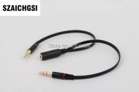 SZAICHGSI 3.5mm Gold Plated Audio Mic Y Splitter Cable Headphone Adapter Female To 2 Male Cable for PC Laptop wholesale 500pcs Headphones Accessories