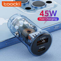 Toocki 30วัตต์/45วัตต์ค่าเร็ว3.0อย่างรวดเร็วมินิ PD Type C USB Car C Harger 3.1A ใสแบบ Dual USB ชาร์จในรถ