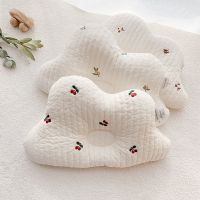 ZZOOI Baby Pillows Cute Cartoon Bear Olive Korean Embroidered Cotton Breathable Infant Pillow