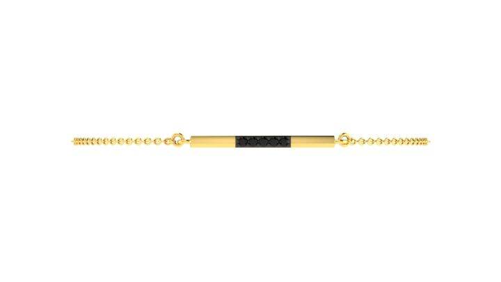 สร้อยข้อมือทอง-18kt-ประดับเพชรสีดำ-น้ำหนักรวม-0-04-กะรัต