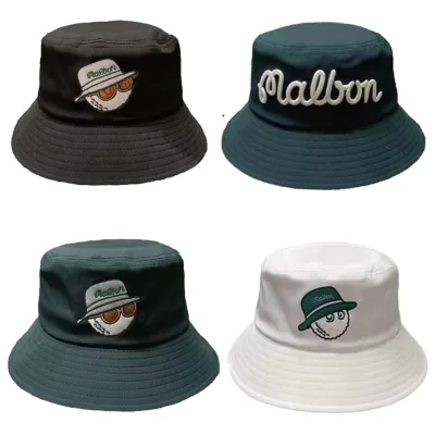 MALBON เกาหลี Malbon Unisex แฟชั่นหมวกชาวประมงหมวกกอล์ฟระบายอากาศที่สะดวกสบายหมวกบังแดด