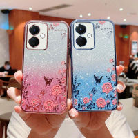 เคสโทรศัพท์ Vivo Y78 Y36 Y35M สวน,เคสมือถือ Y02T Y02A Y02 4G 5G แฟชั่นกระพริบผีเสื้อนุ่มกันกระแทก TP U เคสด้านหลัง Y35แป้งกากเพชร