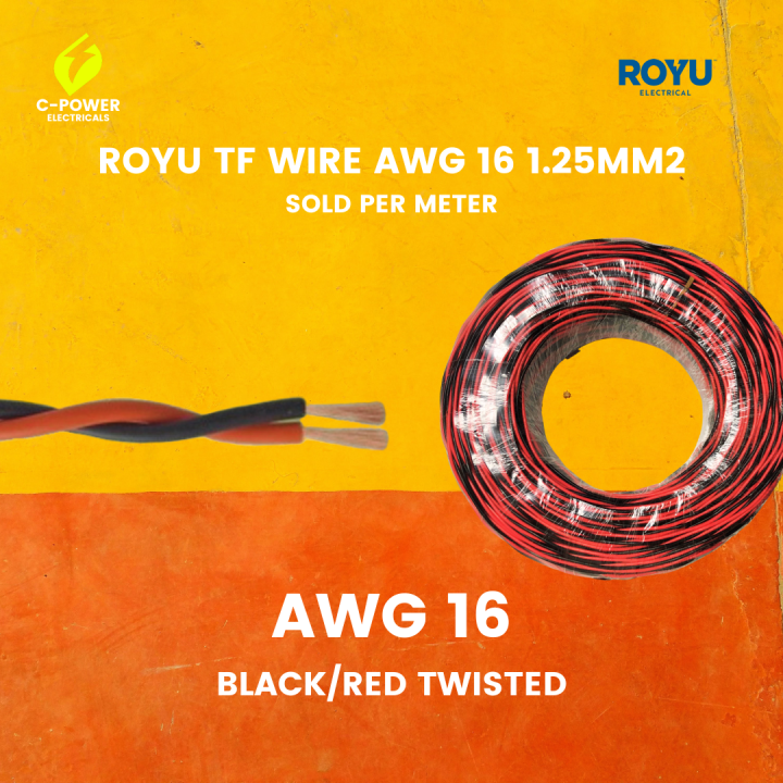 ROYU TF WIRE AWG 16 1.25mm2 SOLD PER METER Lazada PH