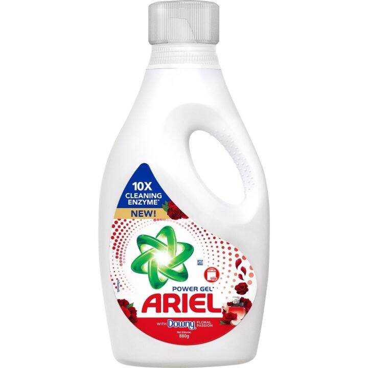 Ariel Liquid Laundry Detergent With Downy Floral Passion 880g Bottle