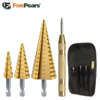 FivePears Step Drill Bit Set Automatic Kerner，Stage Drills 32mm Metal Core，Tools Set Of Drill For Metal Cone Drills Drivers