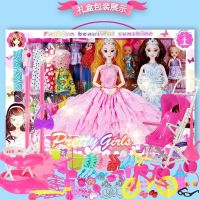 【Ready】? Dress up Barbie doll set big gift box girl princess wedding dress play house childrens toys gift shop