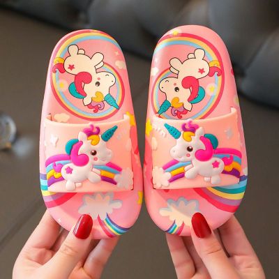 【Candy style】 รองเท้าแตะ รองเท้าชายหาด แบบนิ่ม ลายยูนิคอร์น สําหรับเด็กผู้ชาย และเด็กผู้หญิง 2023