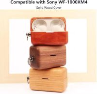 เคสสำหรับ Sony ป้องกันไม้ธรรมชาติ WF-1000XM4เคสชาร์จไร้สายทึบแบบพกพาหูฟังไม้ฝาครอบป้องกันบุคลิกภาพผิวนอกกันกระแทกเข้ากันได้กับโซนี่ WF-1000XM4หูฟัง