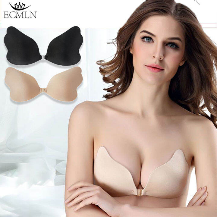 ECMLN Women Reusable Silicone Butterfly Sticky Bra Front Closure